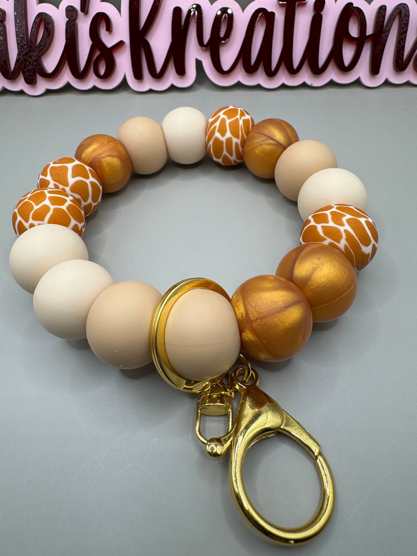 Giraffe Print Silicone Wristlet - 19mm